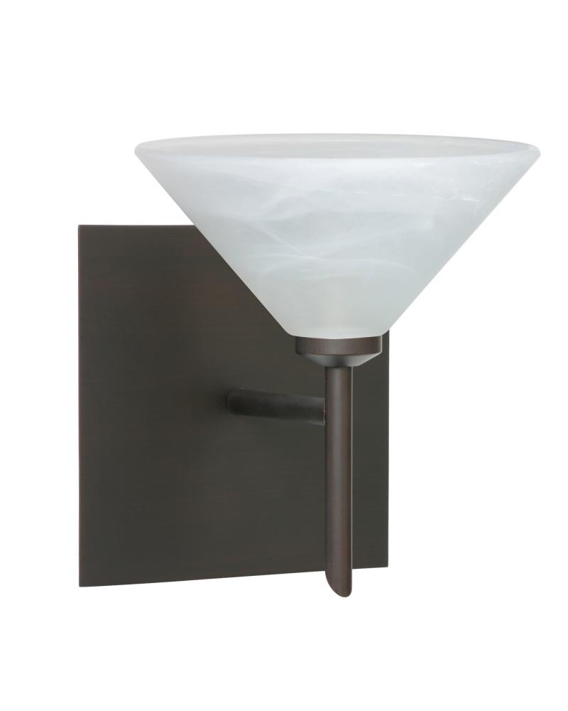 Besa Wall With SQ Canopy Kona Bronze Marble 1x5W LED