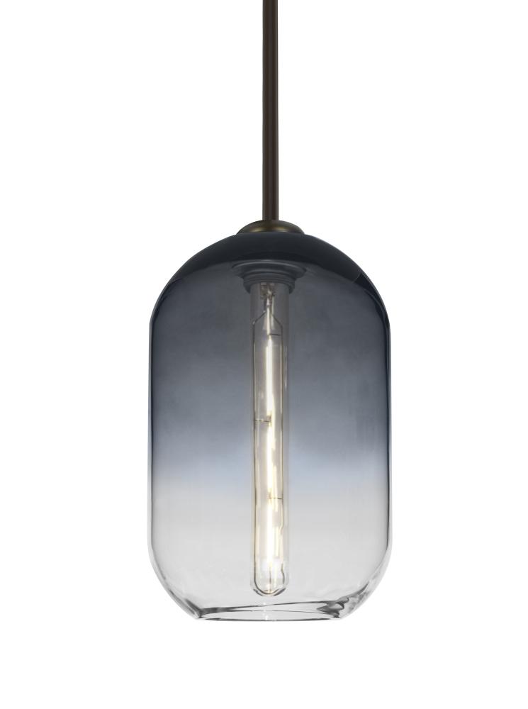 Besa, Omega 12 Stem Pendant, Steel/Clear, Bronze Finish, 1x4W LED Filament