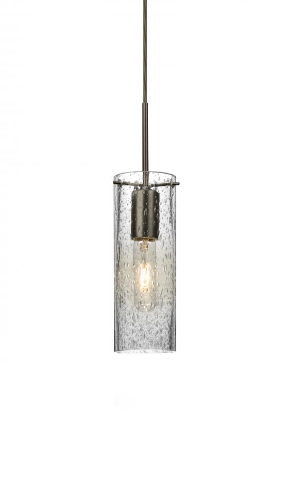 Besa, Juni 10 Cord Pendant, Clear Bubble, Bronze, 1x60W Medium Base