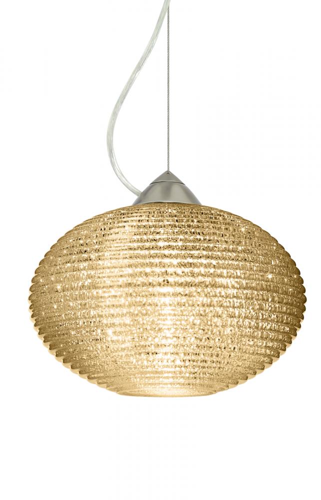 Besa Pape 12 Pendant 1Kx Gold Glitter Satin Nickel 1x9W LED