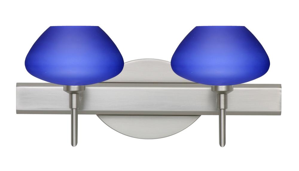 Besa Wall Peri Satin Nickel Blue Matte 2x5W LED