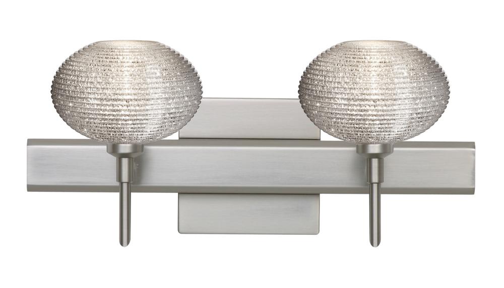 Besa Wall With SQ Canopy Lasso Satin Nickel Glitter 2x5W LED