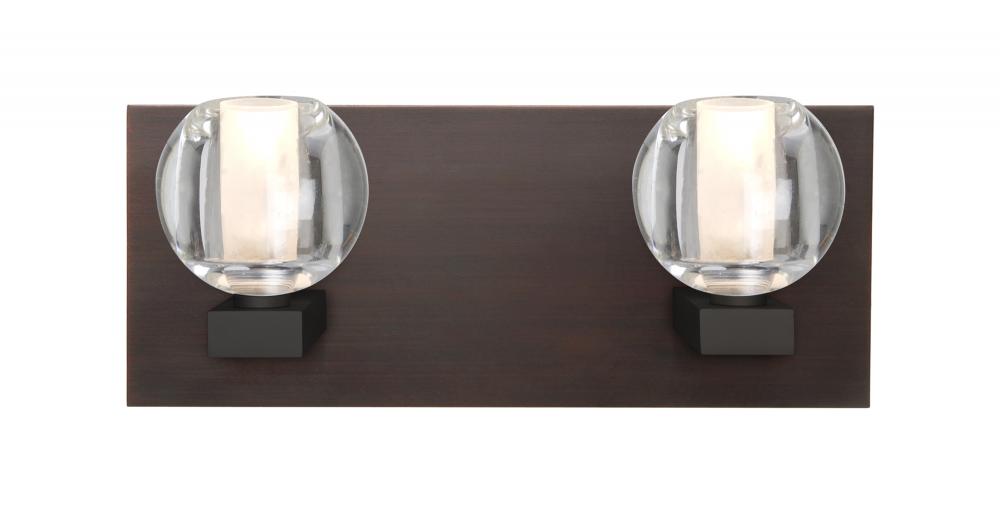 Besa, Boca Vanity, Clear, Bronze Finish, 2x5W LED