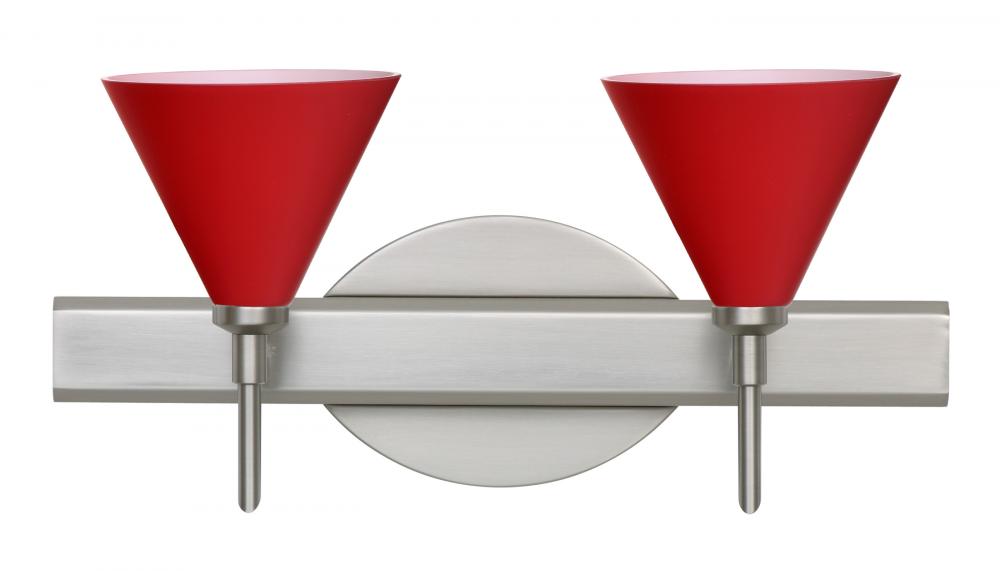 Besa Wall Kani Satin Nickel Ruby Matte 2x5W LED