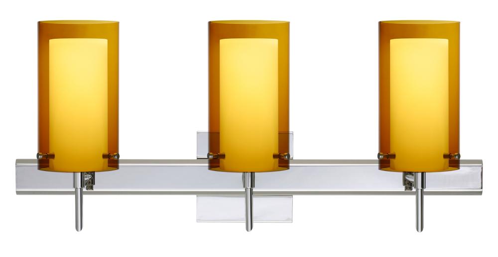 Besa Pahu 4 Wall With SQ Canopy 3SW Transparent Armagnac/Opal Chrome 3x5W LED