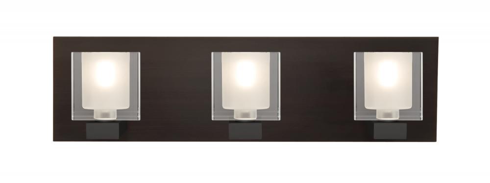 Besa, Bolo Vanity, Clear/Frost, Bronze Finish, 3x40W Halogen