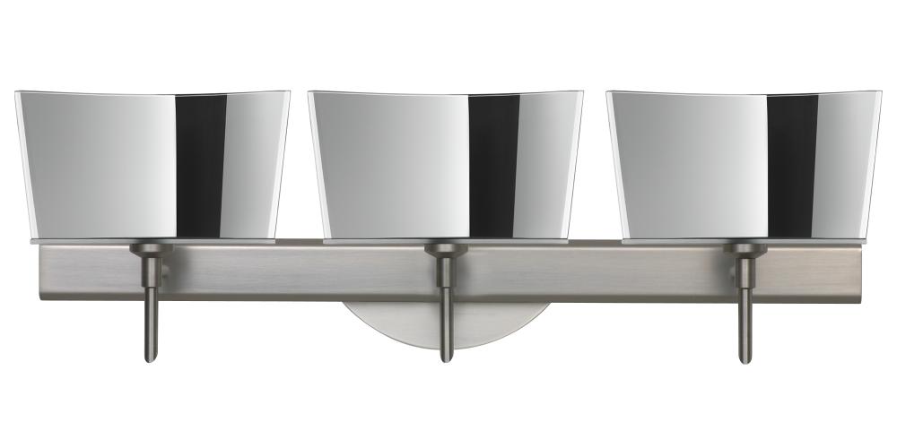 Besa Groove Wall 3SW Mirror-Frost Satin Nickel 3x5W LED