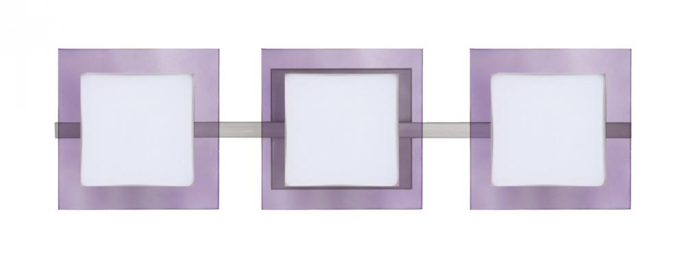 Besa Wall Alex Satin Nickel Opal/Amethyst 3x5W LED