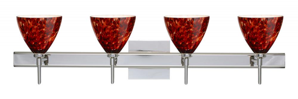 Besa Wall With SQ Canopy Mia Chrome Garnet 4x5W LED