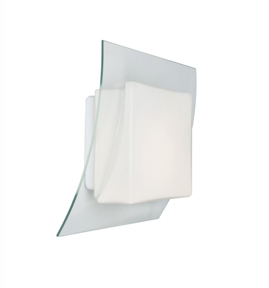 Besa, Axis 10 Sconce, Opal/Clear, 1x9W LED