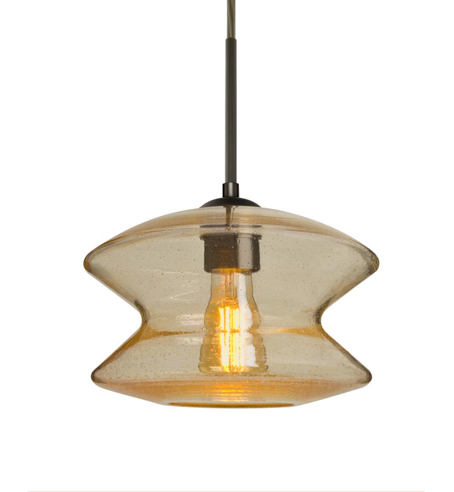 Besa, Zen Cord Pendant For Multiport Canopy, Gold Bubble, Bronze Finish, 1x8W LED Fil