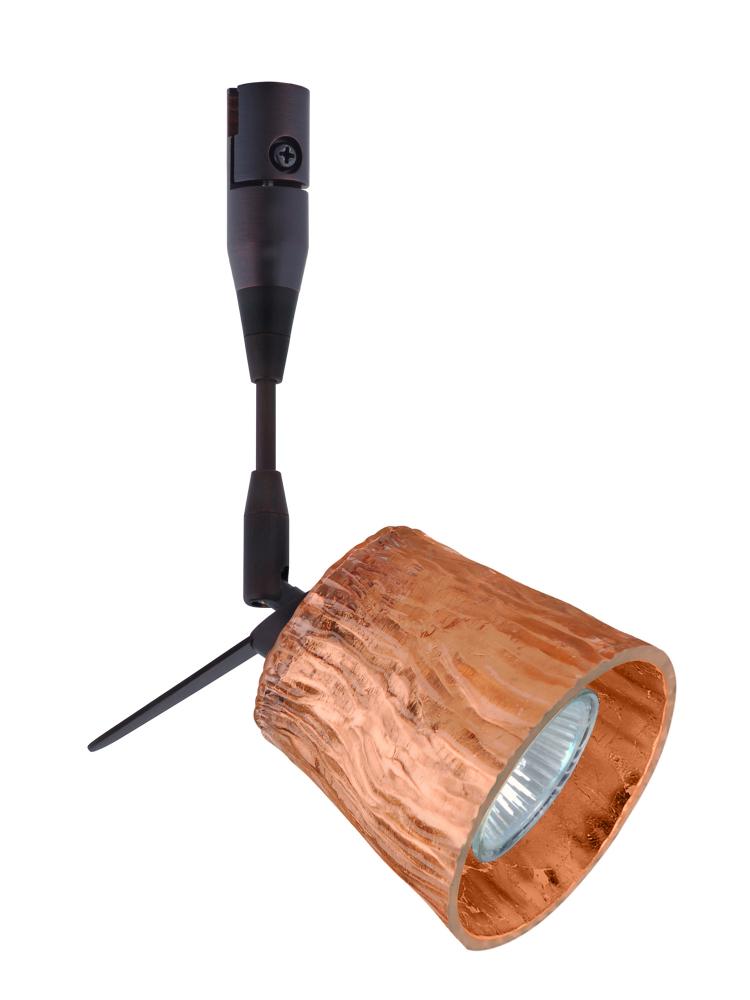 Besa Spotlight With 6" Stem Nico 3 Bronze Stone Copper Foil 1x50W Halogen Mr16