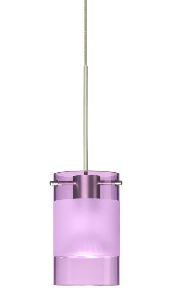 Besa Pendant For Multiport Canopy Scope Satin Nickel Amethyst/Frost 1x50W Halogen Mr1