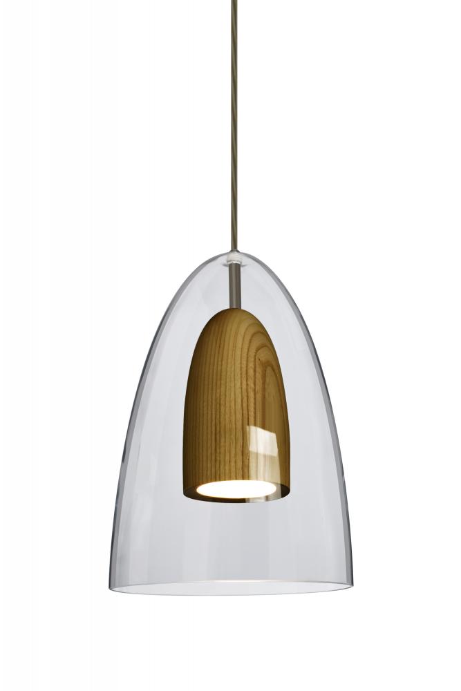 Besa, Dano Cord Pendant For Multiport Canopy, Clear/Medium, Bronze Finish, 1x9W LED