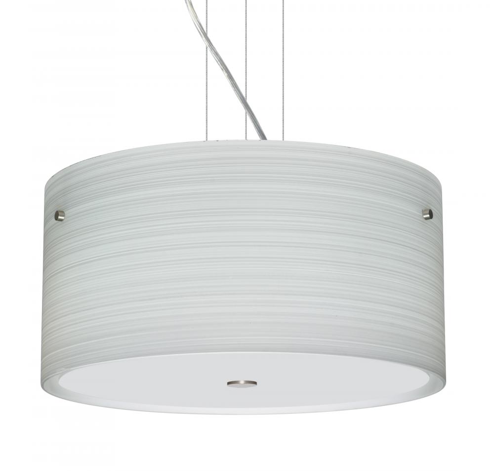 Besa Pendant Tamburo 16 Satin Nickel Chalk 3x100W Medium Base