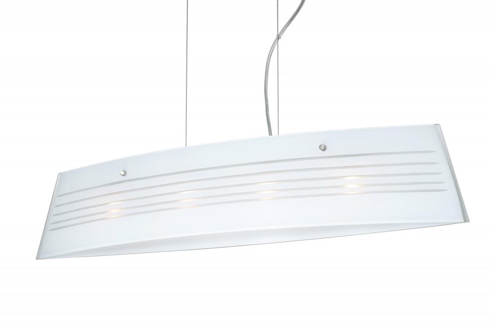 Besa Pendant Silhouette 36 Satin Nickel Opal Cut 4x5W LED