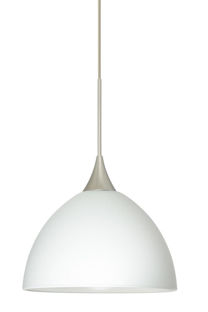 Besa Pendant For Multiport Canopy Brella Satin Nickel White 1x5W LED