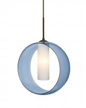 Besa Lighting 1JC-PLATOBL-BR - Besa, Plato Cord Pendant, Blue/Opal, Bronze Finish, 1x60W Medium Base