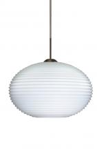 Besa Lighting 1JT-491307-LED-BR - Besa Pendant Pape 12 LED-Bronze Opal Ribbed 1x9W LED