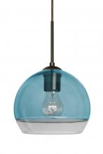 Besa Lighting 1JT-ALLY8BL-BR - Besa, Ally 8 Cord Pendant, Coral Blue/Clear, Bronze Finish, 1x60W Medium Base