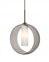 Besa Lighting 1JT-PLATOSM-BR - Besa, Plato Cord Pendant, Smoke/Opal, Bronze Finish, 1x60W Medium Base