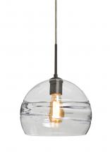 Besa Lighting 1JT-SPIR10CL-EDIL-BR - Besa Spirit 10 Pendant, Clear, Bronze Finish, 1x8W LED Filament