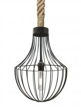 Besa Lighting 1JT-SULTANA-F-EDIL-BK - Besa Sultana Flare Rope Pendant, Black, 1x5W LED Filament