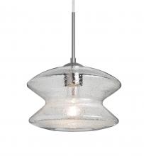 Besa Lighting 1JT-ZENCL-SN - Besa, Zen Cord Pendant, Clear Bubble, Satin Nickel Finish, 1x60W Medium Base