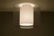 Besa Lighting 1KM-S00707-LED-SN - Besa Ceiling Pahu 16 Satin Nickel Transparent Smoke/Opal 1x11W LED