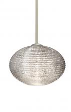 Besa Lighting 1TT-4912GL-LED-SN - Besa Pendant Pape 10 Satin Nickel Glitter 1x9W LED