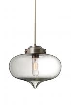 Besa Lighting 1TT-MIRACL-SN - Besa Mira Stem Pendant Satin Nickel Clear 1x60W T10