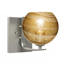 Besa Lighting 1WC-JILLYAM-SN - Besa, Jilly Vanity, Vapor Amber, Satin Nickel Finish, 1x60W Incandescent