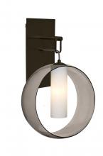 Besa Lighting 1WP-PLATOSM-BR - Besa, Plato Wall Pendant, Smoke/Opal, Bronze Finish, 1x60W Medium Base