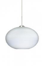 Besa Lighting 1JC-491207-SN - Besa Pendant Pape 10 Satin Nickel Opal Ribbed 1x75W Medium Base