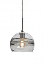 Besa Lighting 1JC-SPIR8SC-EDIL-BR - Besa Spirit 8 Pendant, Smoke/Clear, Bronze Finish, 1x8W LED Filament