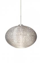 Besa Lighting 1JT-4912GL-SN - Besa Pendant Pape 10 Satin Nickel Glitter 1x75W Medium Base