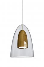 Besa Lighting 1JT-DANOCLMD-LED-SN - Besa, Dano Cord Pendant, Clear/Medium, Satin Nickel Finish, 1x9W LED