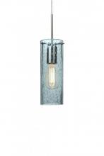 Besa Lighting 1JT-JUNI10BL-EDIL-SN - Besa, Juni 10 Cord Pendant, Blue Bubble, Satin Nickel, 1x4W LED Filament