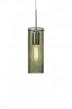 Besa Lighting 1JT-JUNI10MS-EDIL-SN - Besa, Juni 10 Cord Pendant, Moss Bubble, Satin Nickel, 1x4W LED Filament