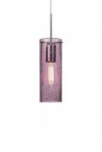 Besa Lighting 1JT-JUNI10PL-EDIL-SN - Besa, Juni 10 Cord Pendant, Plum Bubble, Satin Nickel, 1x4W LED Filament