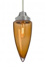 Besa Lighting 1JT-SULUAM-SN - Besa, Sulu Cord Pendant, Amber Bubble, Satin Nickel Finish, 1x60W Medium Base