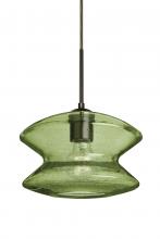 Besa Lighting 1JT-ZENMS-BR - Besa, Zen Cord Pendant, Moss Bubble, Bronze Finish, 1x60W Medium Base