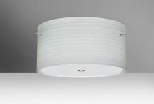 Besa Lighting 1KM-4008KR-LED-SN - Besa Ceiling Tamburo 16 Satin Nickel Chalk 1x28W LED