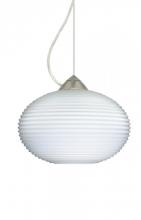 Besa Lighting 1KX-491207-LED-SN - Besa Pape 10 Pendant 1Kx Opal Ribbed Satin Nickel 1x9W LED