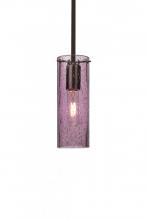 Besa Lighting 1TT-JUNI10PL-BR - Besa, Juni 10 Stem Pendant, Plum Bubble, Bronze, 1x60W Medium Base