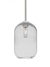 Besa Lighting 1TT-OMEGA12CL-SN - Besa, Omega 12 Stem Pendant,Clear, Satin Nickel Finish, 1x60W Medium Base