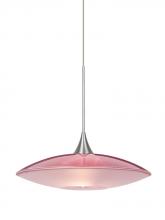 Besa Lighting 1XT-6294RD-SN - Besa Pendant Spazio Satin Nickel Red/Frost 1x50W Halogen