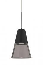 Besa Lighting 1XT-TIMO6BS-LED-SN - Besa, Timo 6 Cord Pendant,Smoke/Black, Satin Nickel Finish, 1x9W LED