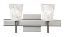 Besa Lighting 2SW-5125GL-SN-SQ - Besa Wall With SQ Canopy Nico 4 Satin Nickel Glitter Stone 2x40W G9