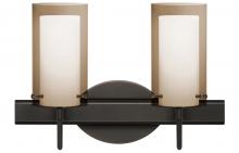 Besa Lighting 2SW-S44007-LED-BR - Besa Pahu 4 Wall 2SW Transparent Smoke/Opal Bronze 2x5W LED